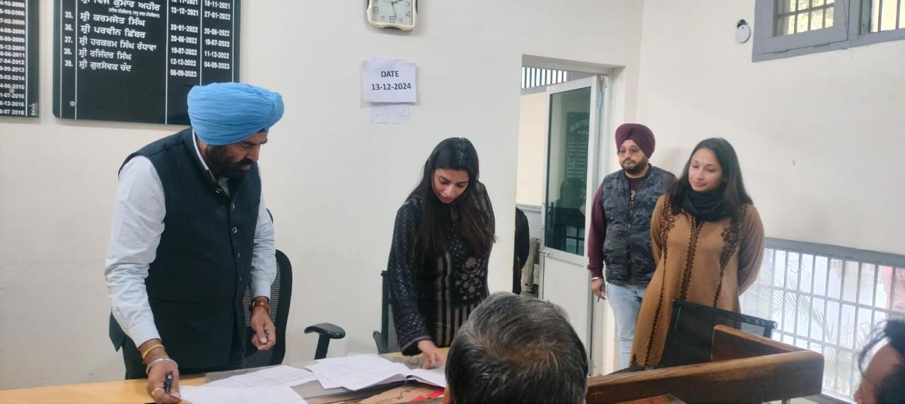 Election Observer Apneet Riyat reviewed the scrutiny process of nomination papers for the Municipal Corporation by-elections.